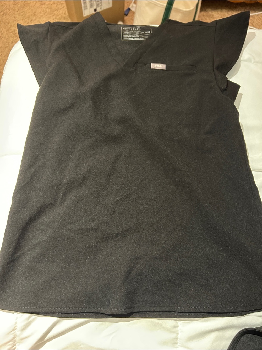Figs women’s  Black V-Neck Top